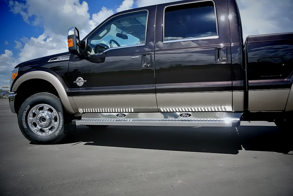Black Ford F-350 Powerstroke with Michelin Tires
