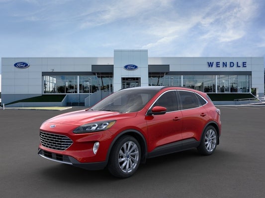 red 2021 ford escape outside of the wendle ford dealership in spokane washington
