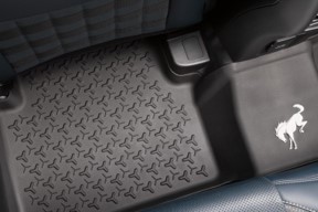 The floor mats of a car